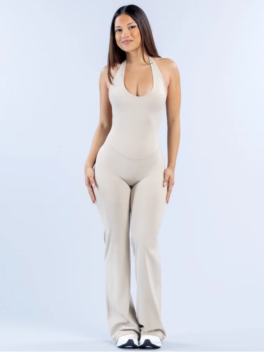 Anisia Halter Neck All in One - OATMILK
